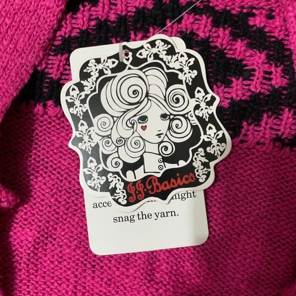 NWT JJ Basics Pink Cardigan Sweater Dress Jacket Cotton Open Front Large - Picture 2 of 9